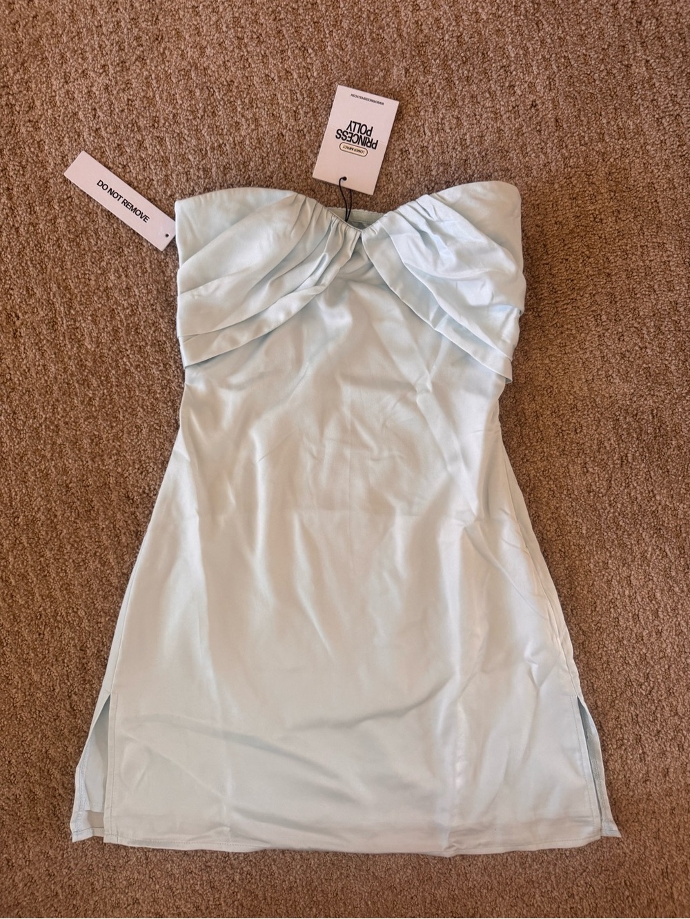 Princess Polly Irena Strapless Mini Dress Light Blue size 2 NWT